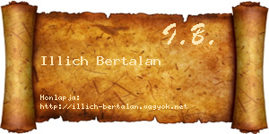 Illich Bertalan névjegykártya